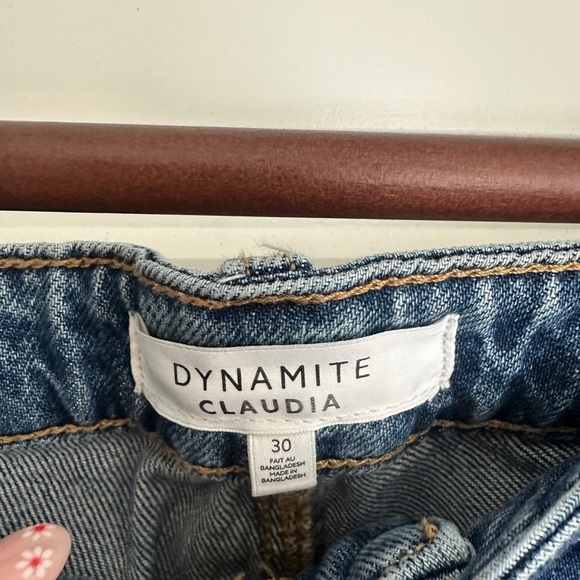 Dynamite Claudia Blue Straight Leg Jeans High-Waisted - Picture 4 of 5
